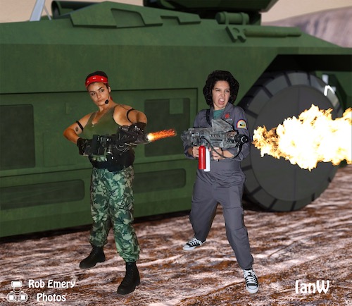 Ripley & Vasquez next to the APC